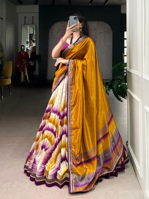 Artriddhs Dola silk D NO DEGITAL 15 Yellow Lehenga choli wholesaler in Gujarat